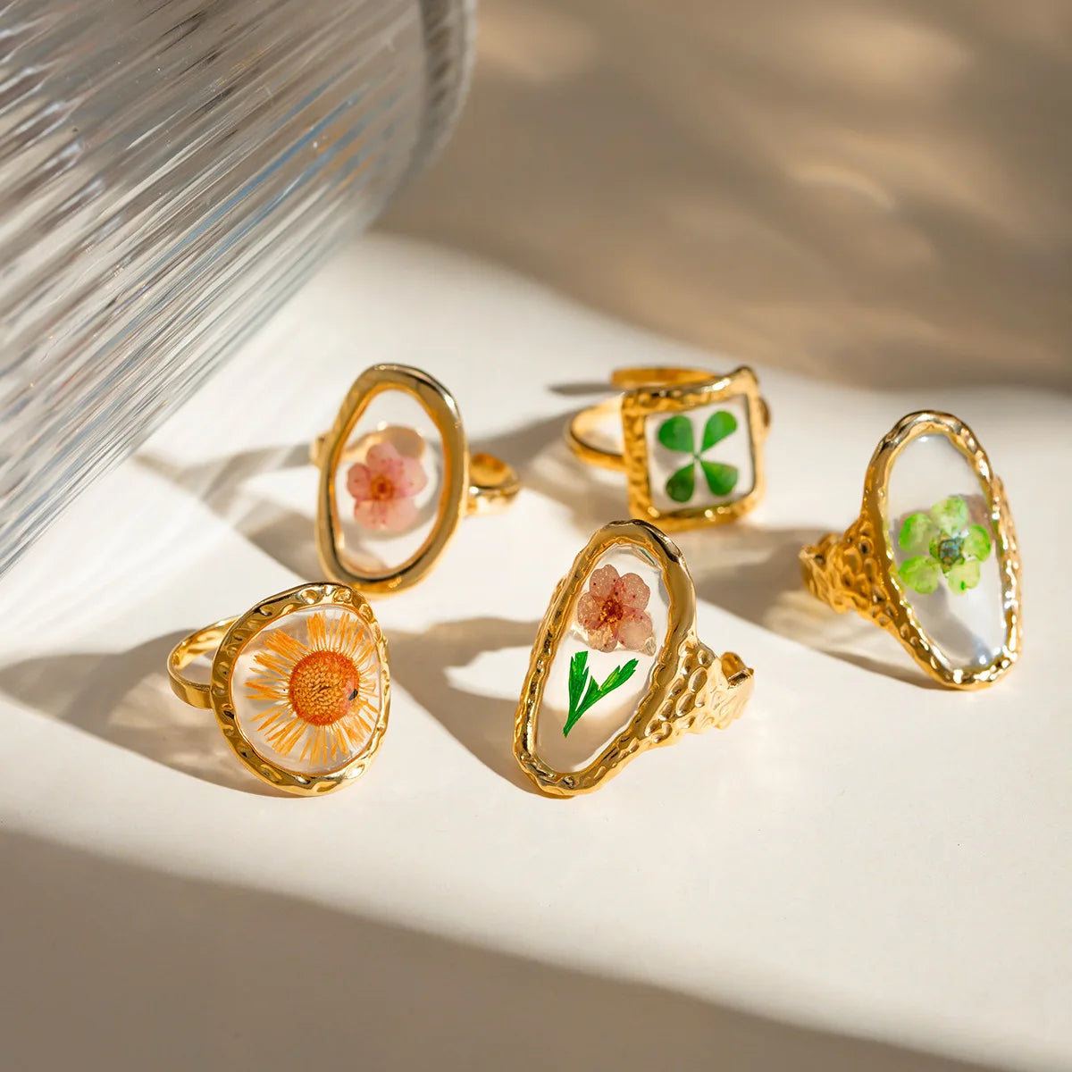 Pressed Flower Botanical Ring