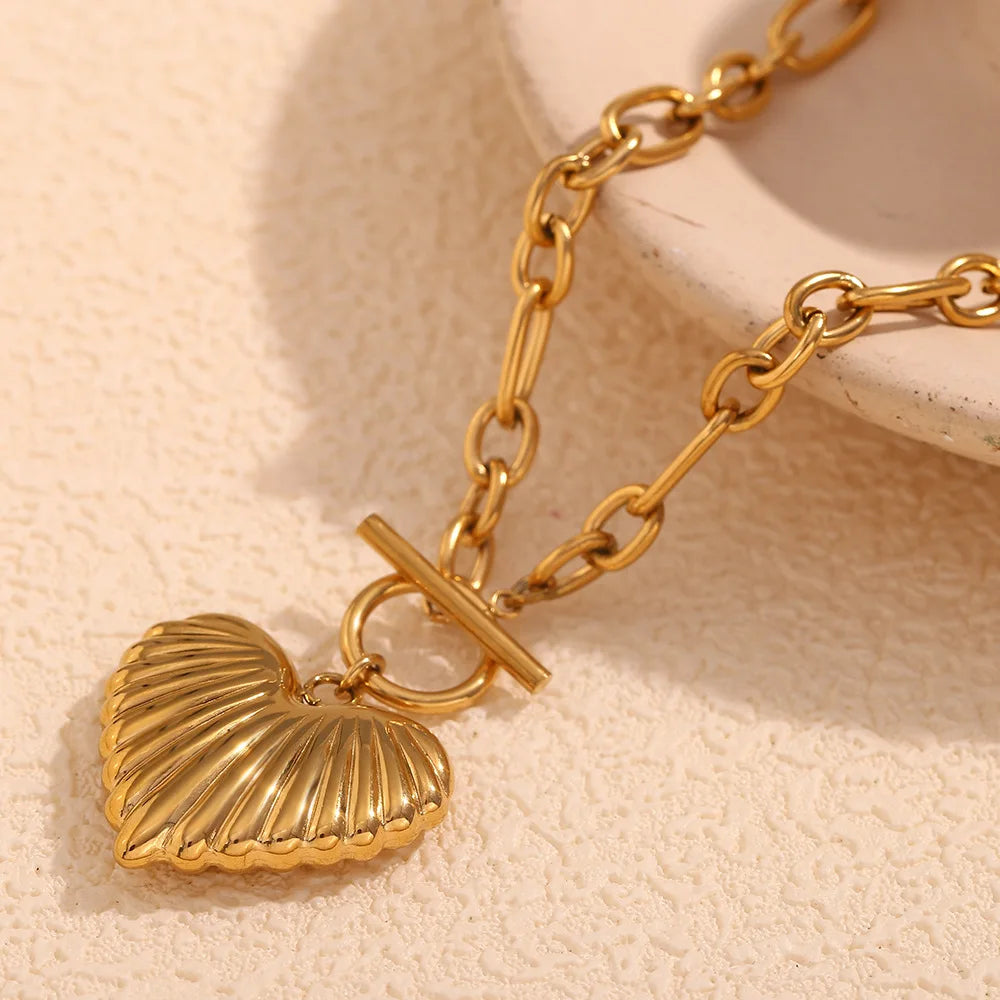 Golden Heart Pendant Necklace