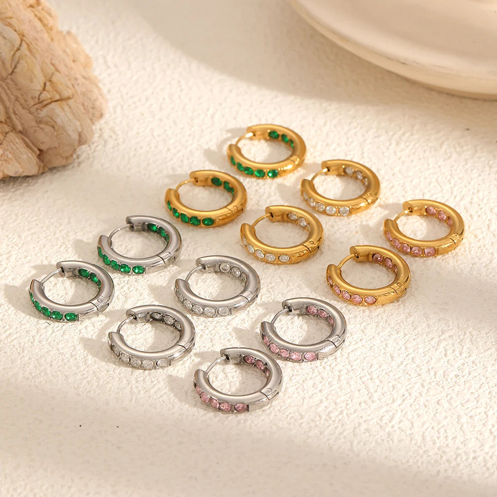 Mini Pavé Huggie Hoop Earrings