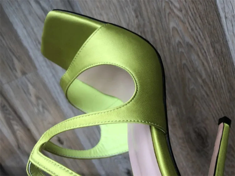 Strappy Satin High Heel Sandals