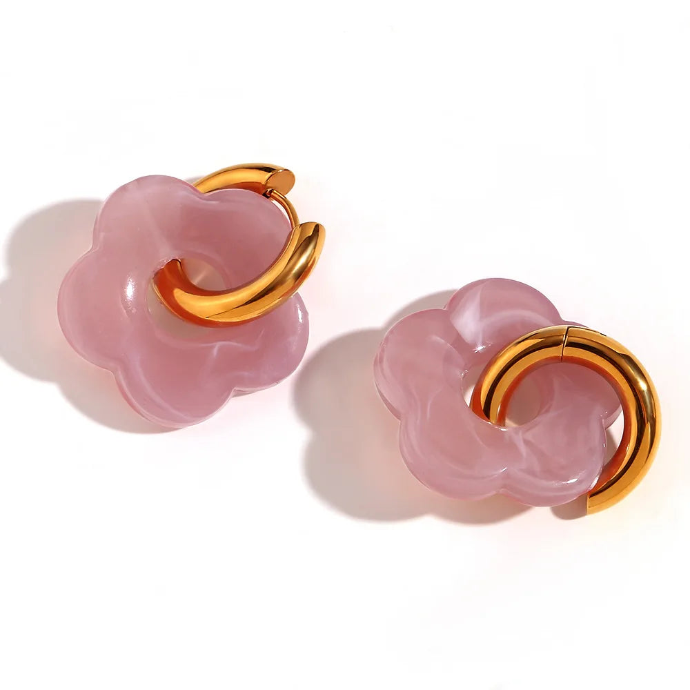 Flower Hoop Earrings