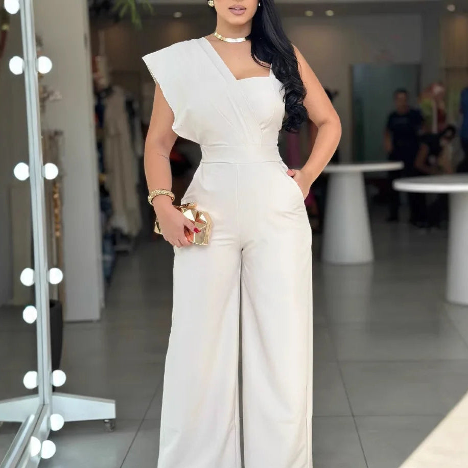 Elegant One-Shoulder Wide-Leg Jumpsuit