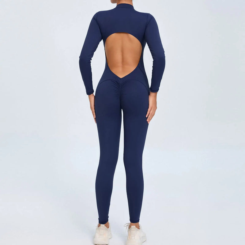 Backless SculptFit Long Sleeve Jumpsuit
