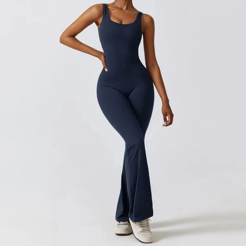 Flare Leg Active Jumpsuit