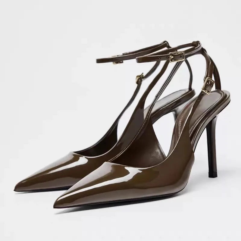 Patent Leather Ankle Strap Heels