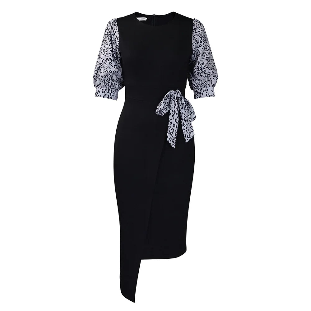 Elegant Midi Dress with Statement Sleeves