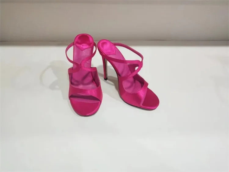 Strappy Satin High Heel Sandals