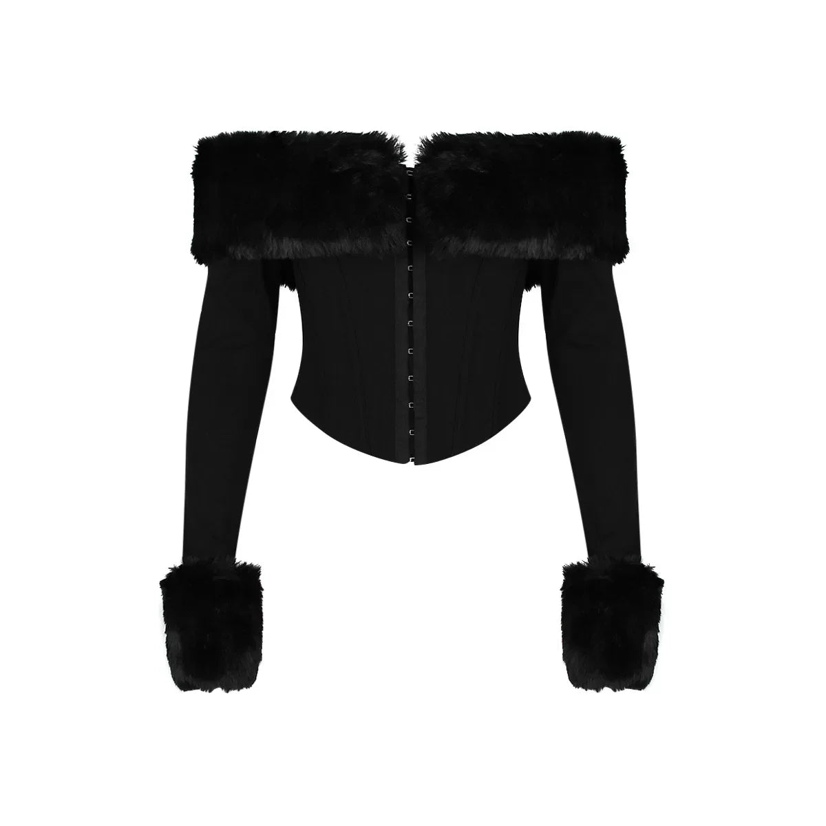 Feather Trim Corset Top