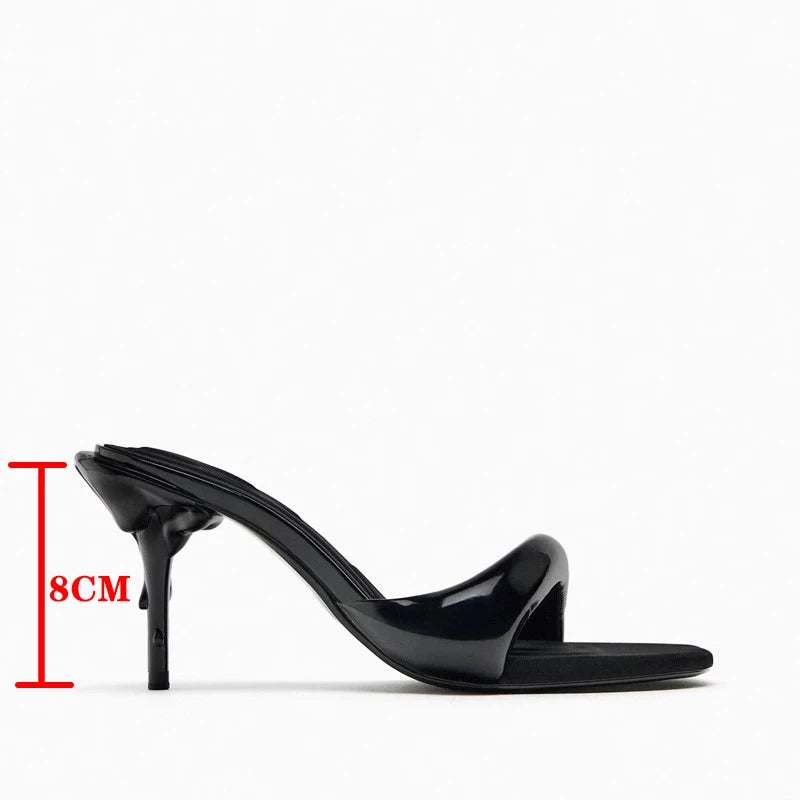 Minimalist Slip-On Heeled Sandals
