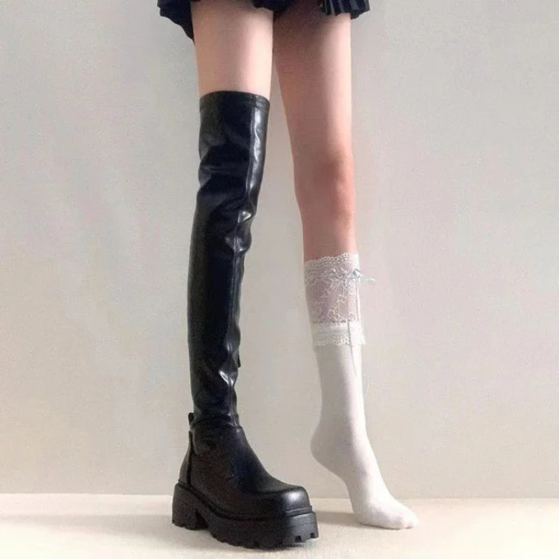 Platform Over-the-Knee Boots