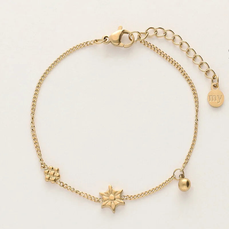 Dainty Charm Chain Bracelet Set