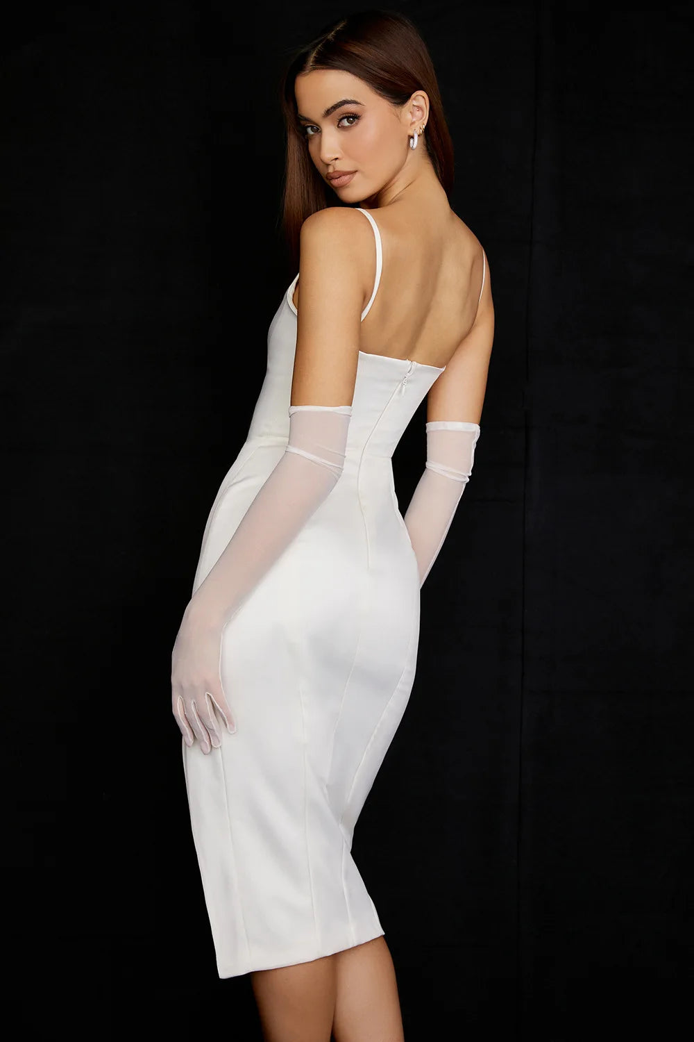 Scoop Neck Bodycon Dress with Side Slit