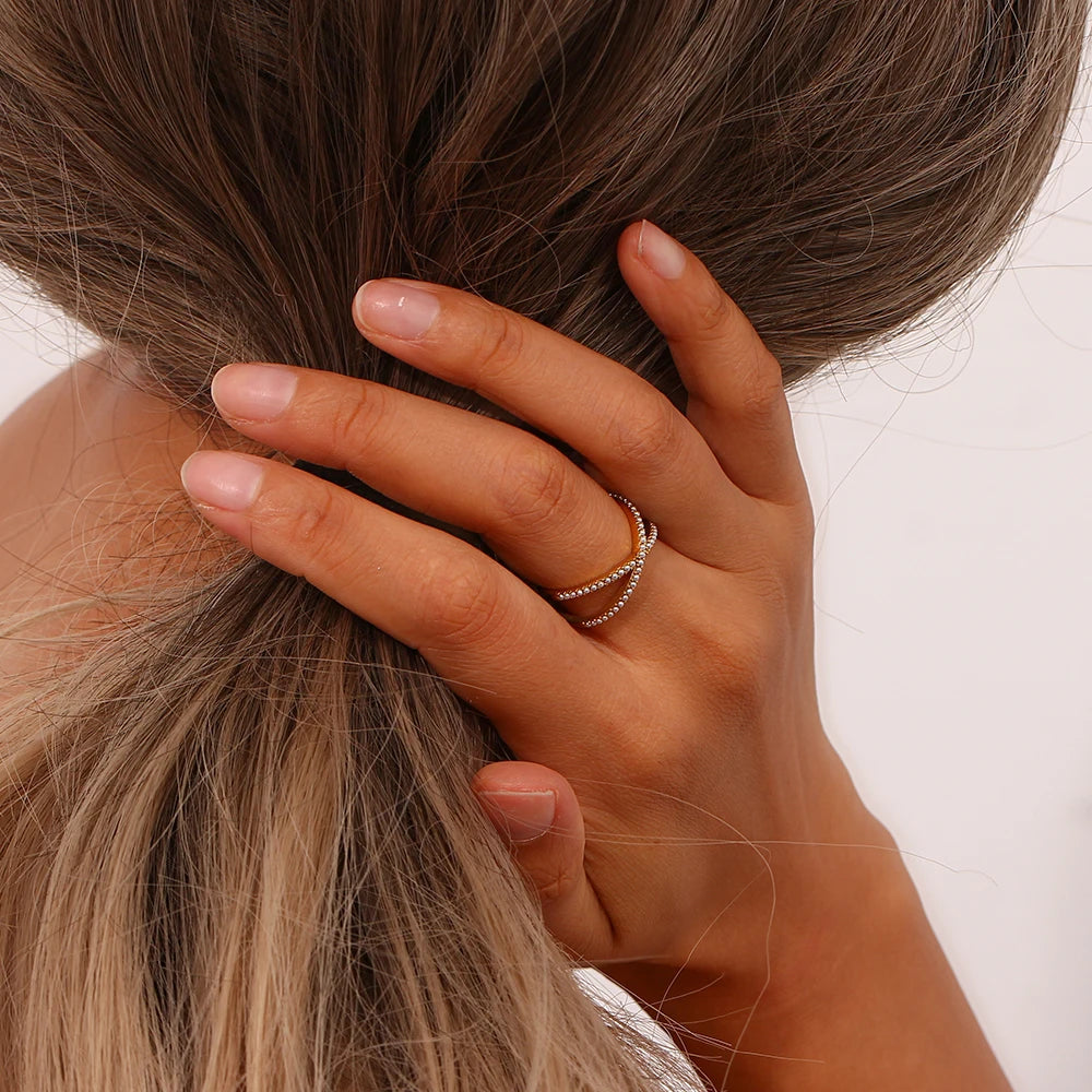 Crystal Crossover Ring