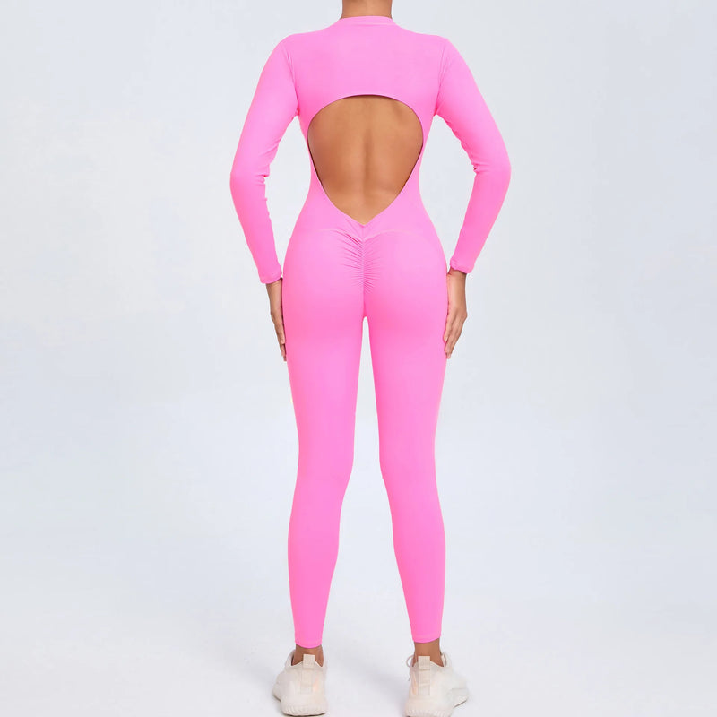 Backless SculptFit Long Sleeve Jumpsuit