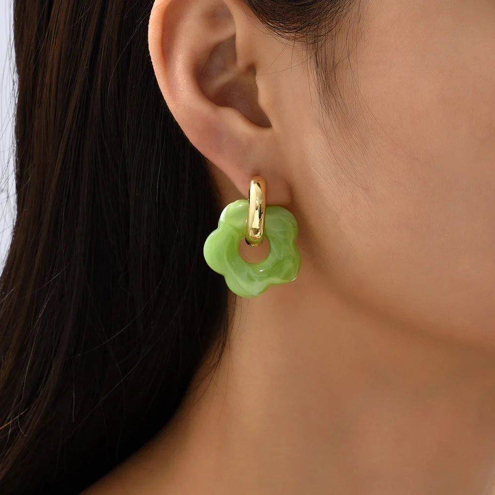 Flower Hoop Earrings