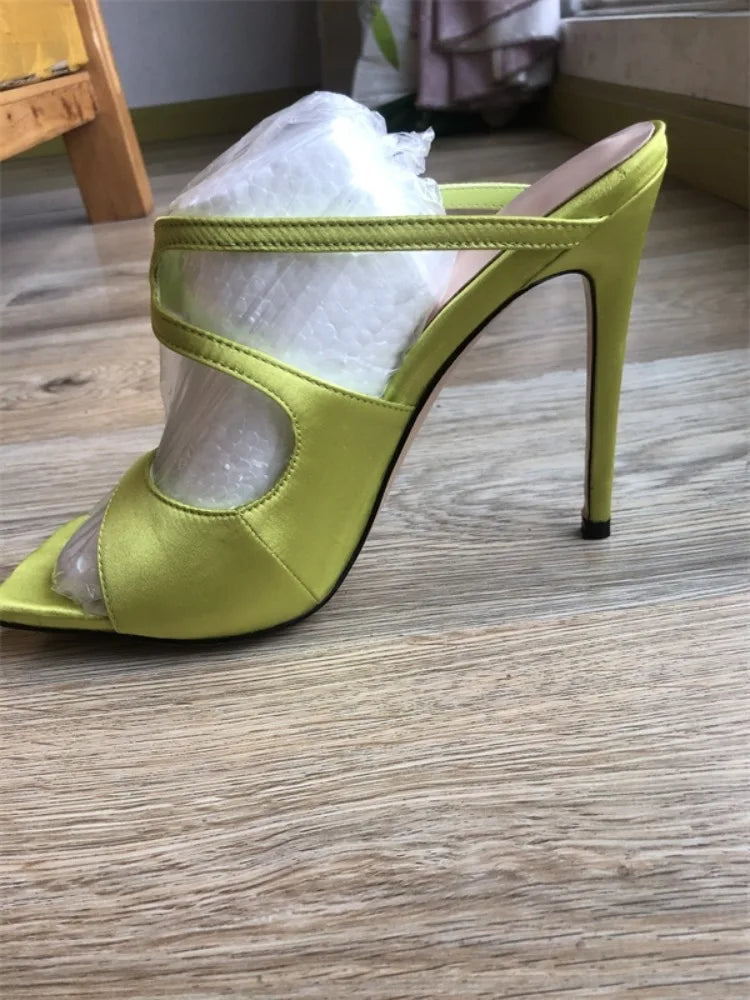 Strappy Satin High Heel Sandals