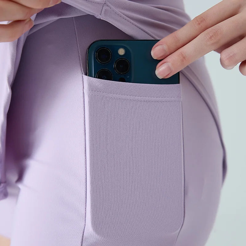 Ruched High-Waisted Athletic Skirt