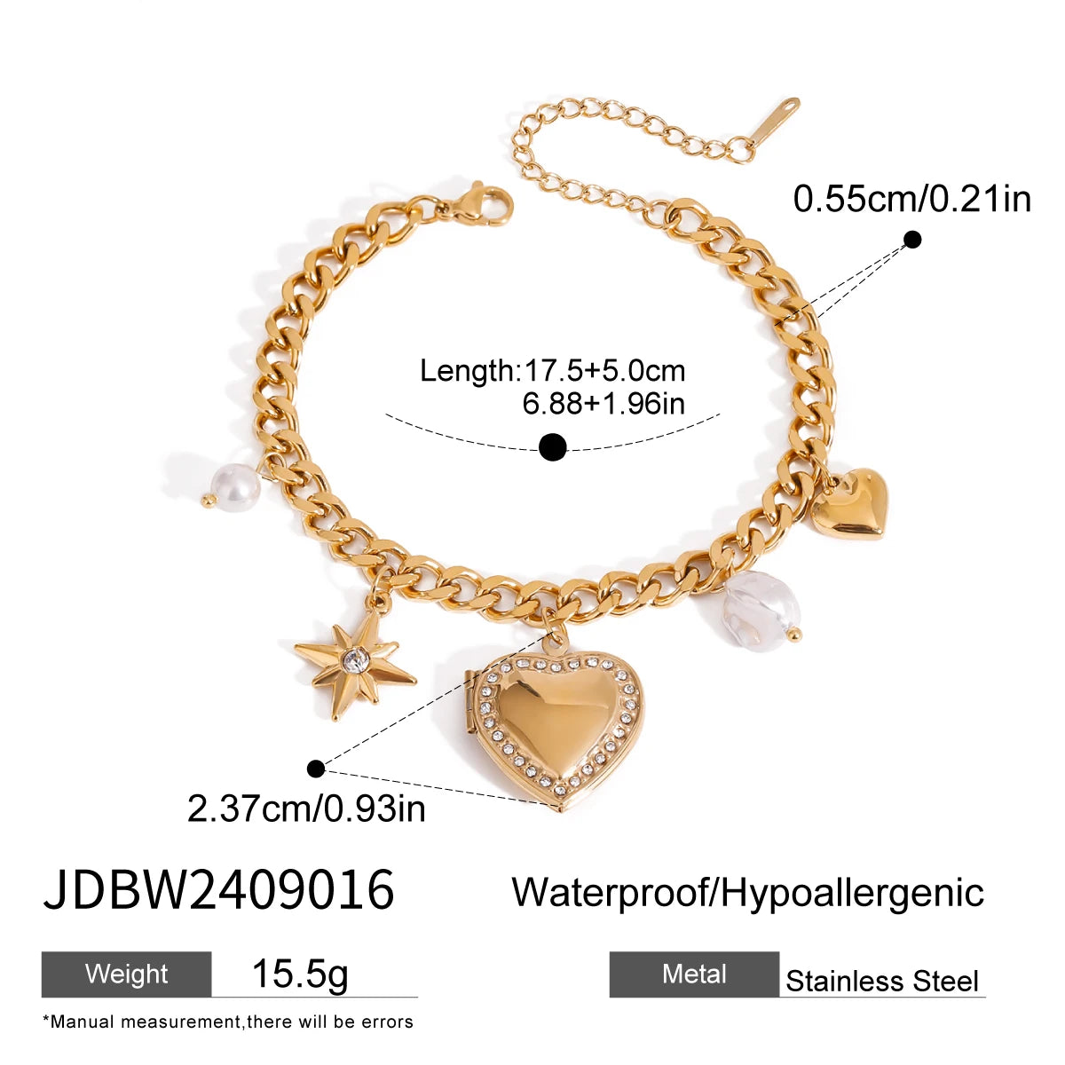 Heart Charm Bracelet