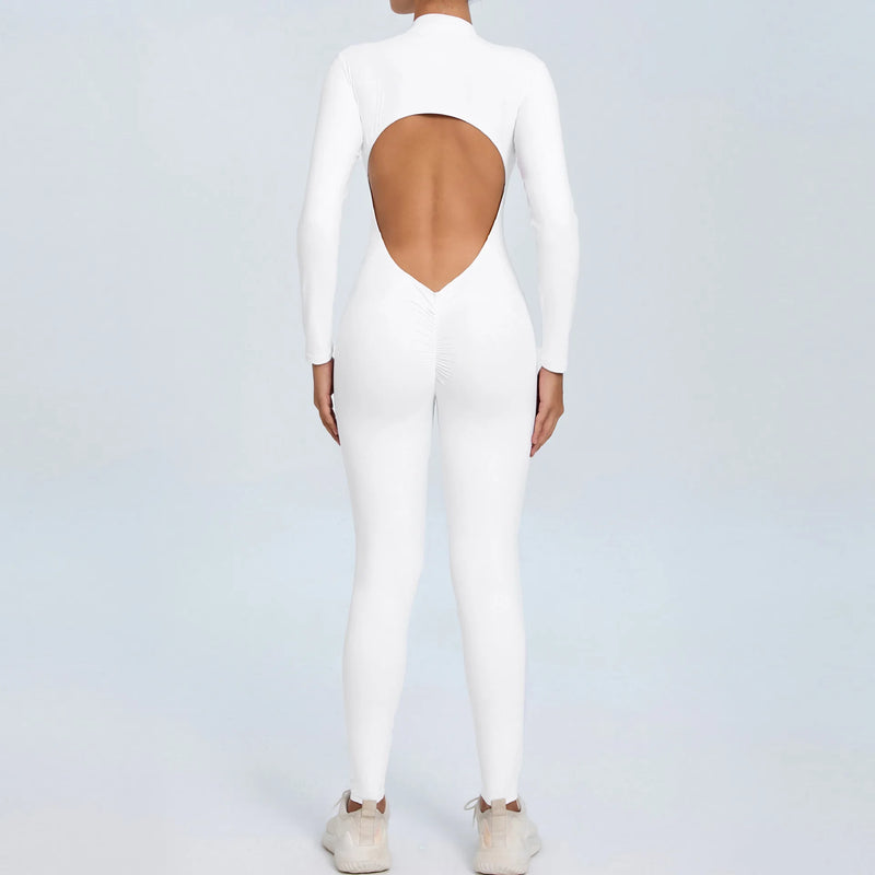 Backless SculptFit Long Sleeve Jumpsuit