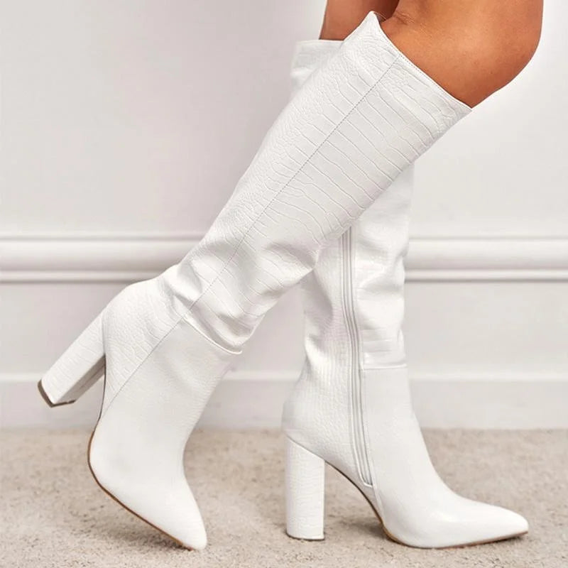 Pointed Toe High Heel Sock Boot