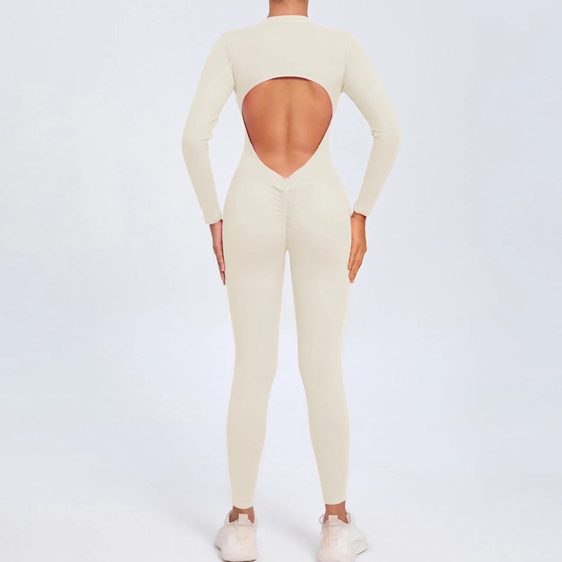 Backless SculptFit Long Sleeve Jumpsuit