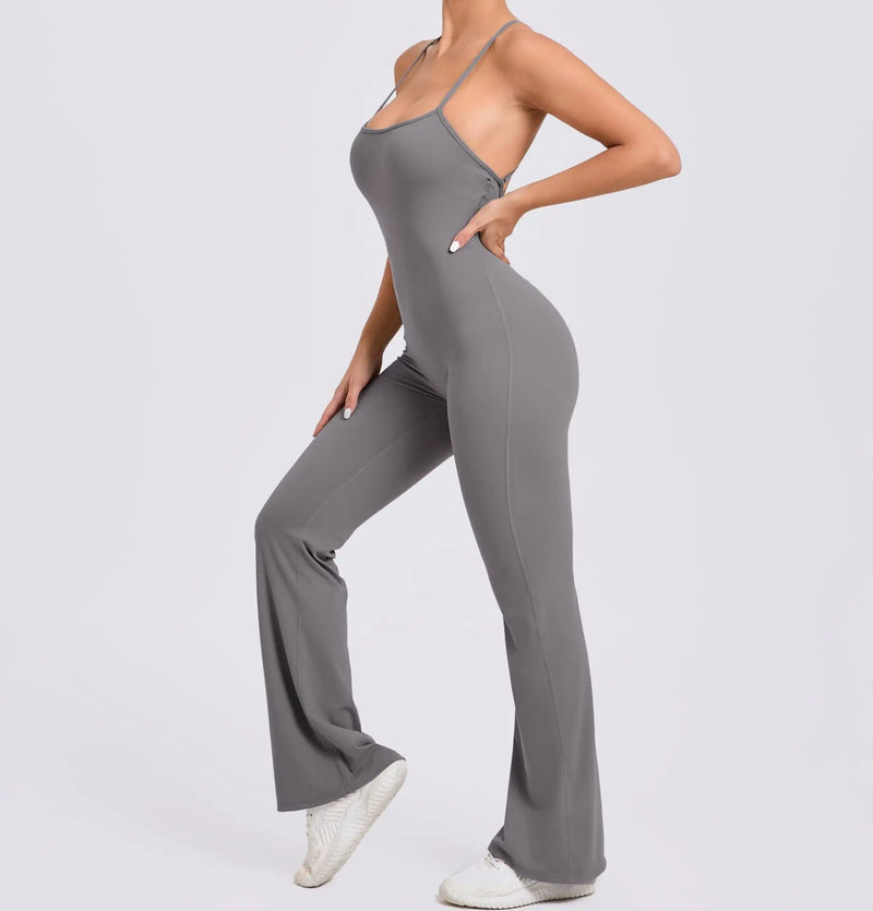 Sleek Noir Flare Jumpsuit