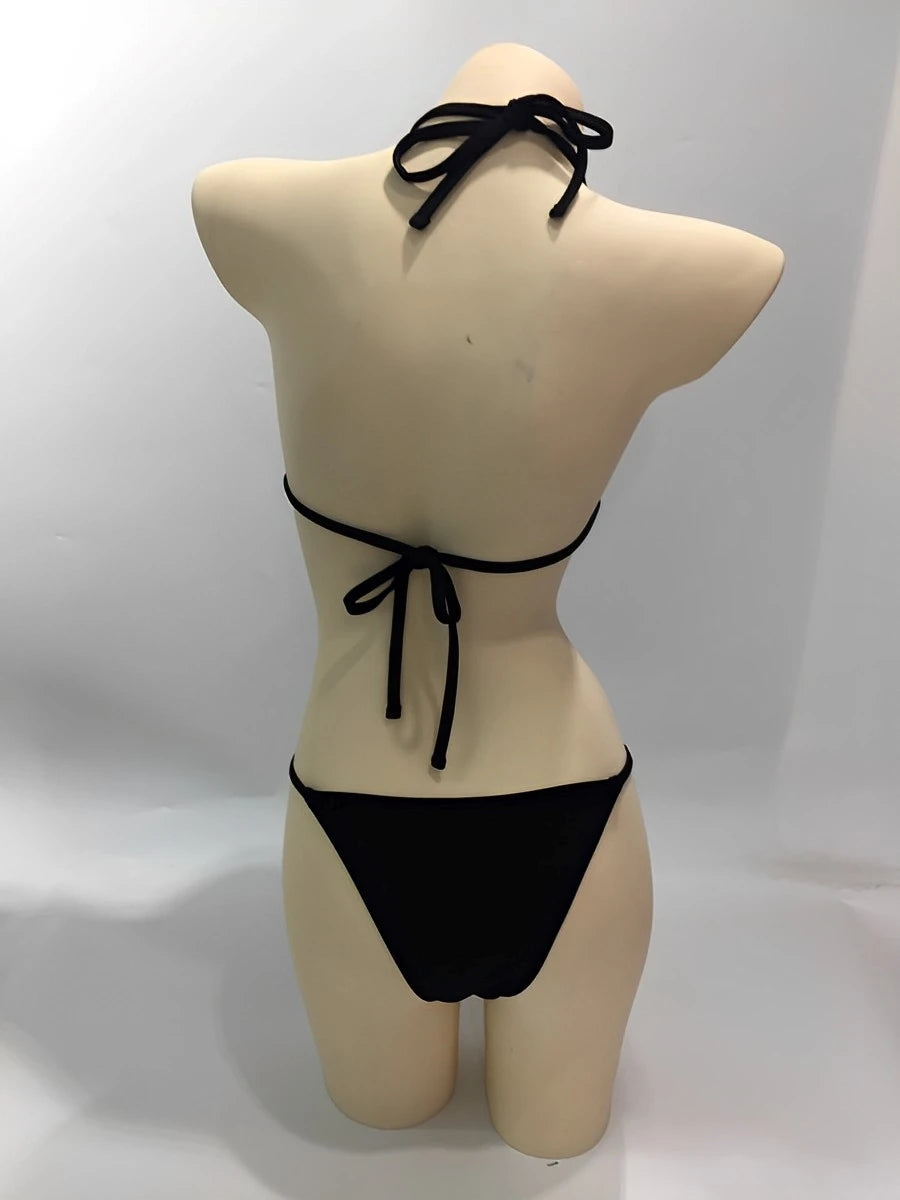 Tie Front Bikini Set with Matching Cover-Up Skirt