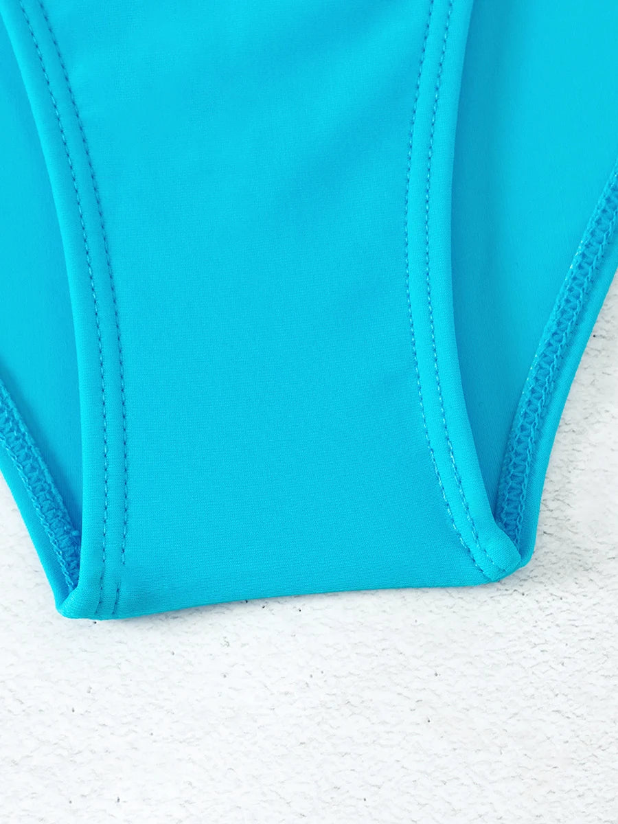 Sporty Stripe High-Waist Bikini Set