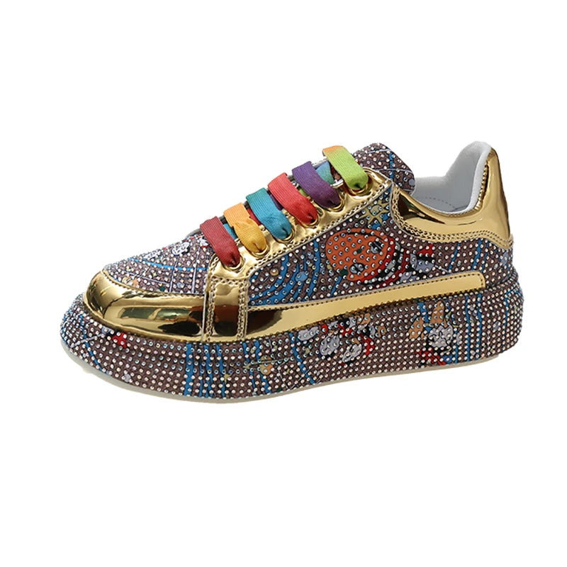 Rainbow Lace Metallic Sneakers