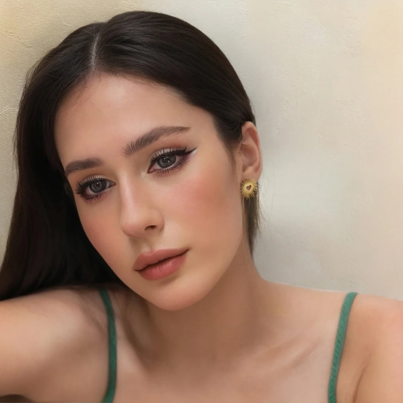 Heart Flower Earrings