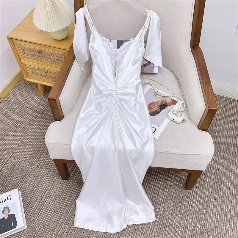 Seraphine Lace-Up Satin Gown