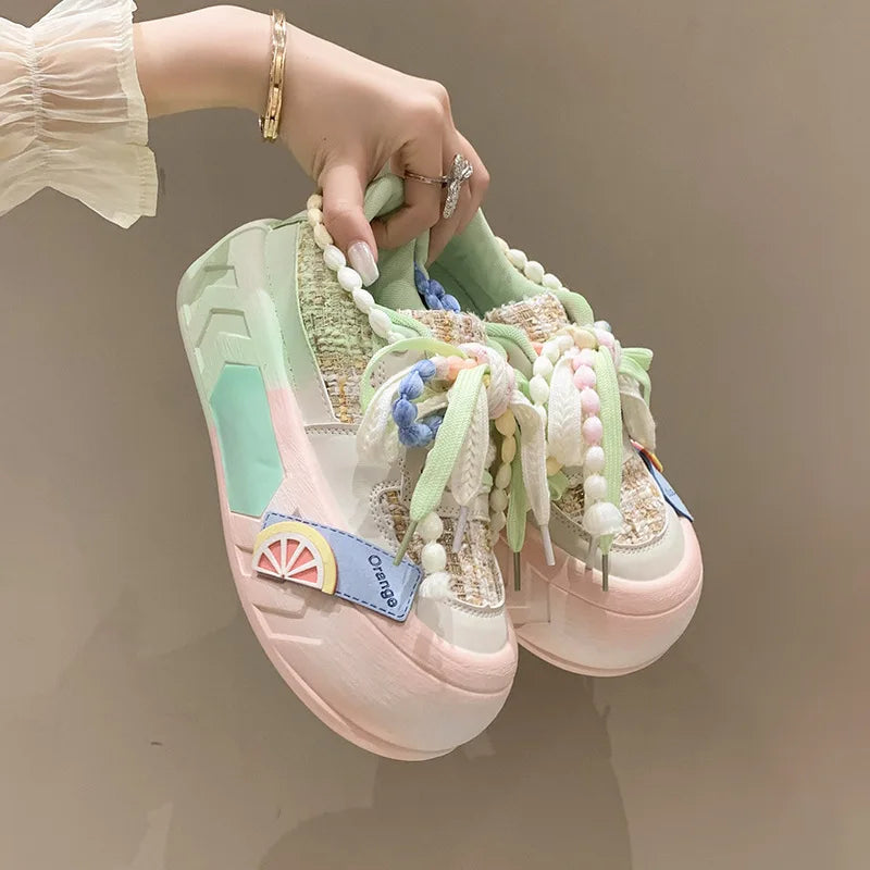 Pastel Pom Pom Sneakers