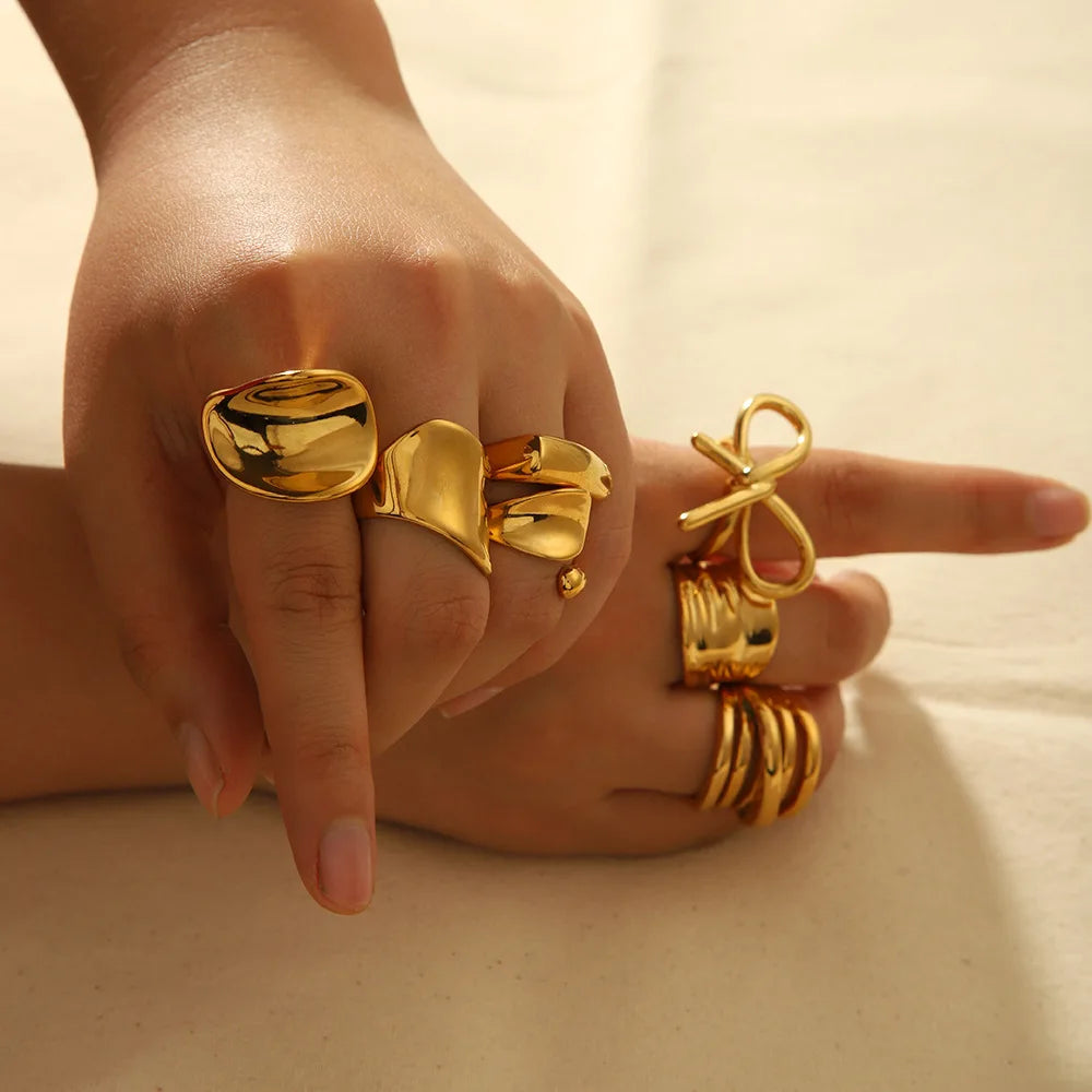 Statement Gold Ring Set