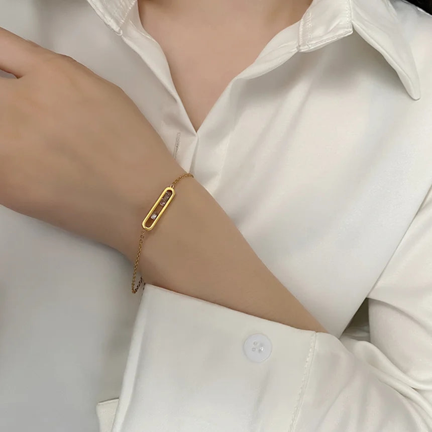 Dainty Bar Crystal Bracelet