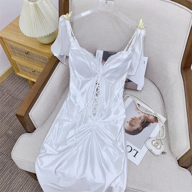 Seraphine Lace-Up Satin Gown