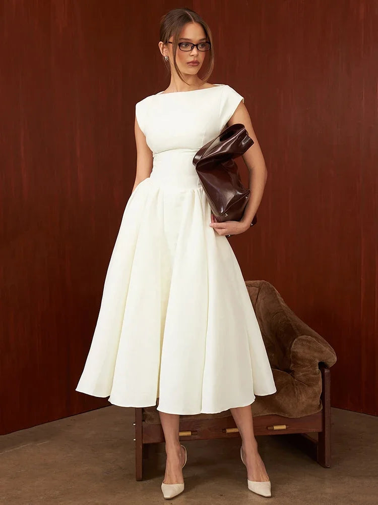 Elegant Midi A-Line Dress