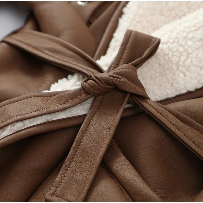 Belted Faux Shearling Jacket