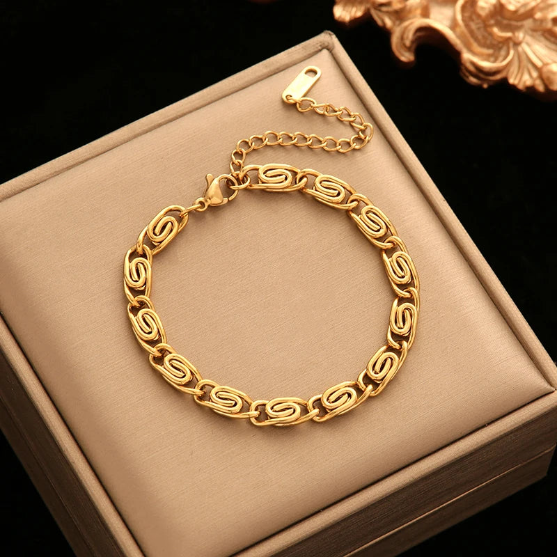 Bold Link Chain Necklace & Bracelet Set