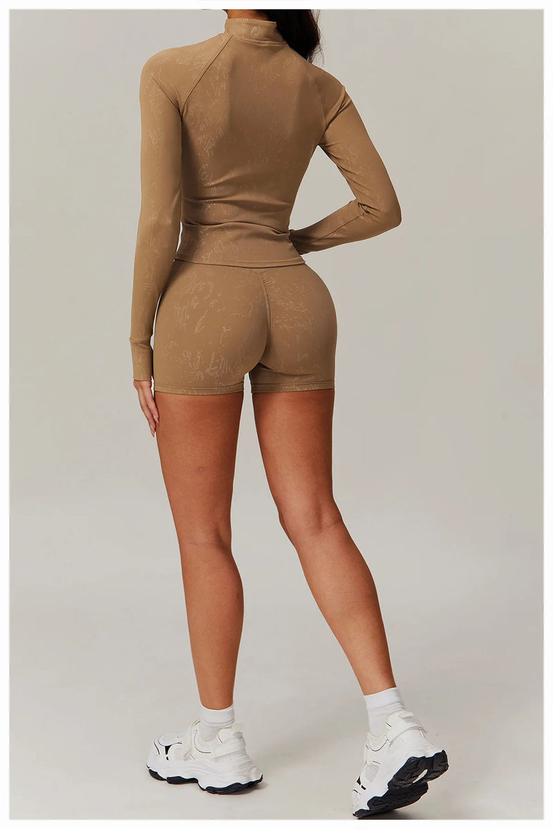 Activewear Zip-Up Jacket & Shorts Set