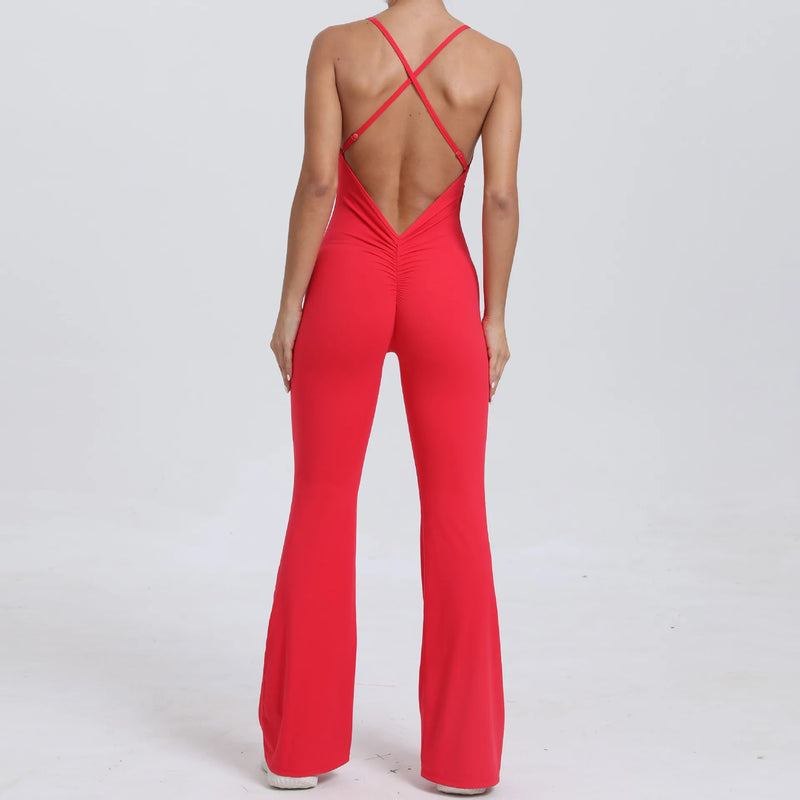 Sleek Noir Flare Jumpsuit