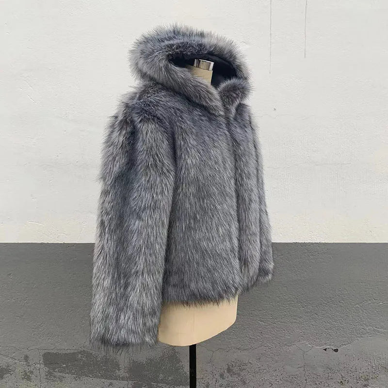Silver Frost Hooded Coat