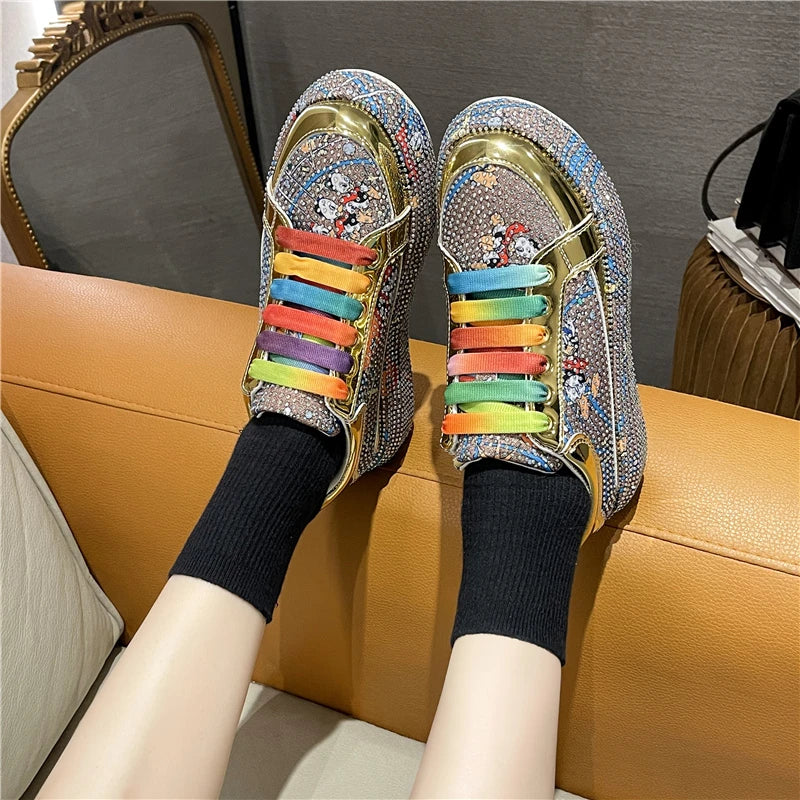 Rainbow Lace Metallic Sneakers