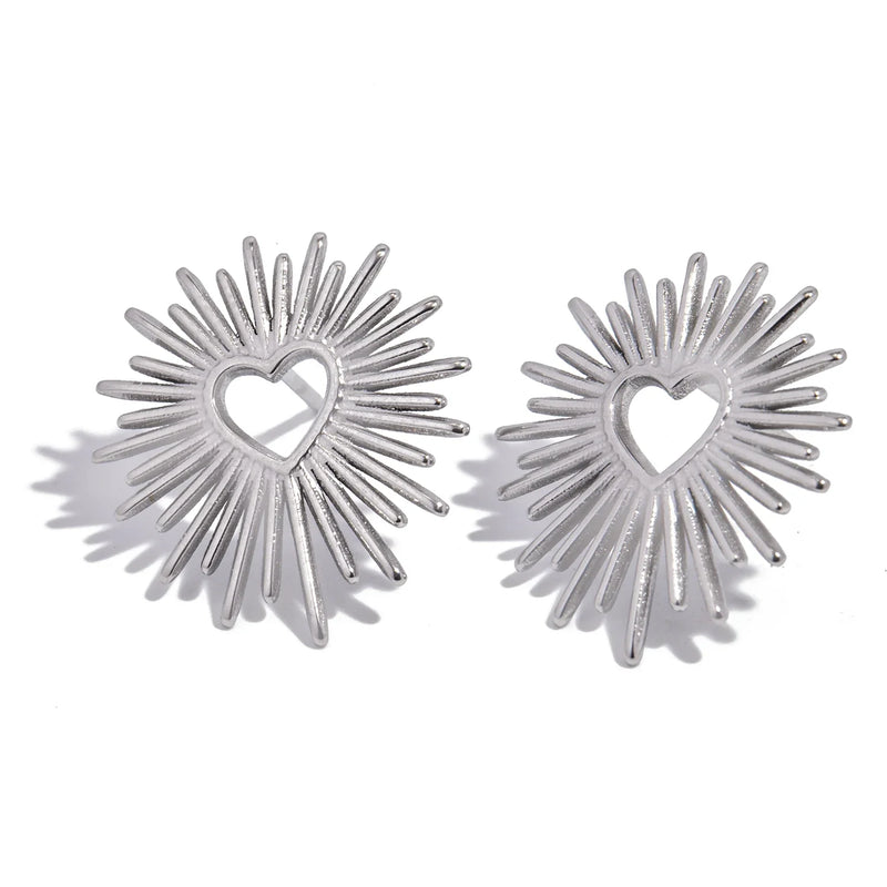 Heart Flower Earrings