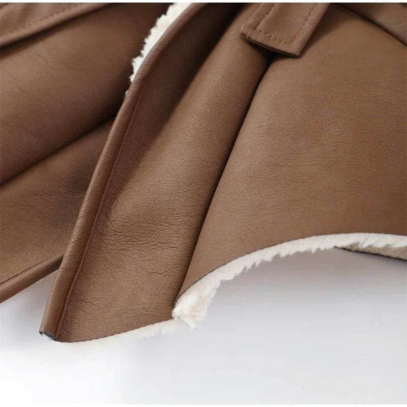 Belted Faux Shearling Jacket