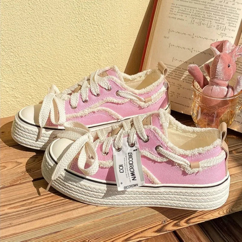 Vintage Canvas Platform Sneakers