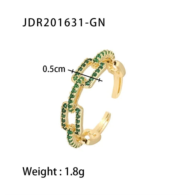 Crystal Link Band Ring
