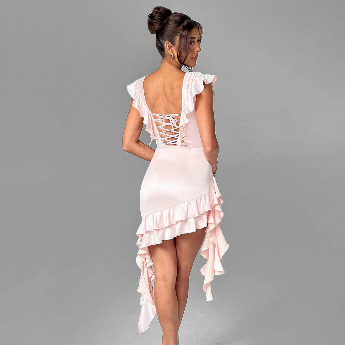 Ruffled Corset Mini Dress
