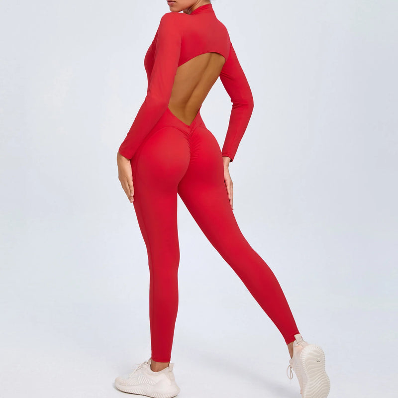 Backless SculptFit Long Sleeve Jumpsuit