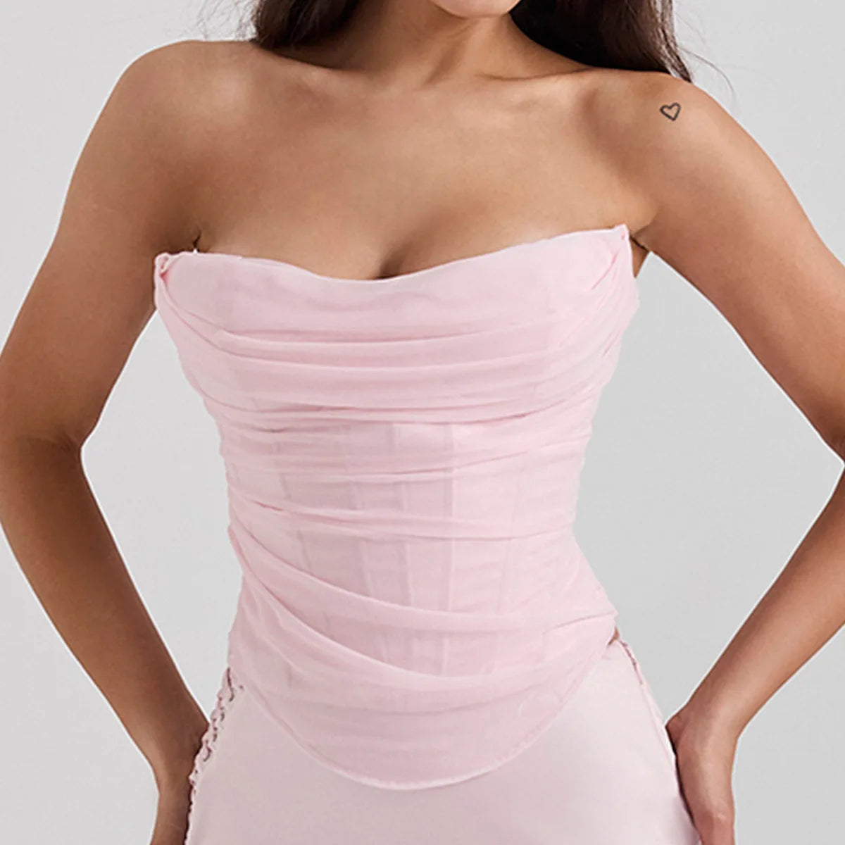 Strapless Ruched Corset Top