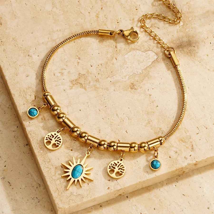 Gold & Turquoise Charm Set